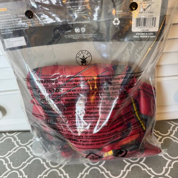 The Flash Costume DC Justice League Kids Sz 4-6 Superhero Dress Up Unisex Rubies - Picture 6 of 7